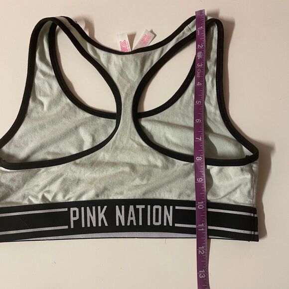 Pink Victoria’s Secret Mint/Black Aloha Beaches Pink Nation Sports Bra Sz M GUC - Picture 8 of 10